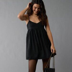 American Eagle Black Babydoll Slip Cami Dress Medium
